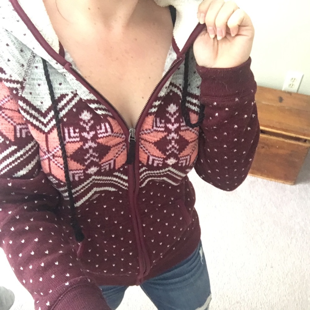 Snowflake Patterned Zip Up